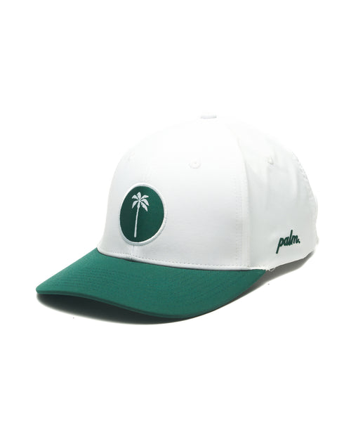 Casquette PGA TOUR Blanche – Logo Vert, Ajustable, Respirante